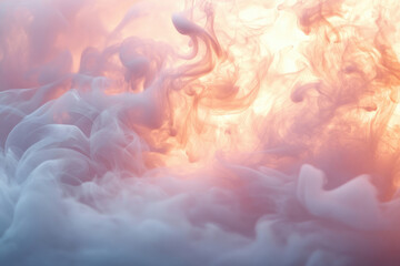 Aufkleber - Abstract image of swirling pastel smoke, resembling a dreamy, ethereal cloud formation.