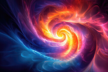 Aufkleber - A vibrant, swirling nebula with fiery orange and cool blue hues, creating a mesmerizing cosmic spiral.
