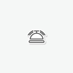 Hotel bell icon sticker isolated on gray background