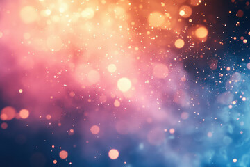 Poster - Abstract background with bokeh lights, vibrant pink, orange, and blue hues, creating a magical, dreamy atmosphere.