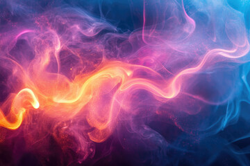 Aufkleber - Abstract swirling smoke with vibrant pink, orange, and blue hues, creating a dreamy, ethereal effect.