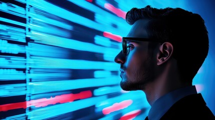 Poster - Focused Young Professional Analyzing Data on Digital Screen