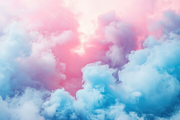Aufkleber - Abstract pastel-colored smoke clouds creating a dreamy, ethereal atmosphere.