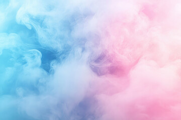 Aufkleber - Abstract pastel blue and pink smoke swirls creating a dreamy, ethereal background.