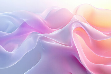 Leinwandbilder - Abstract pastel-colored flowing fabric, soft, gentle, and dreamy.