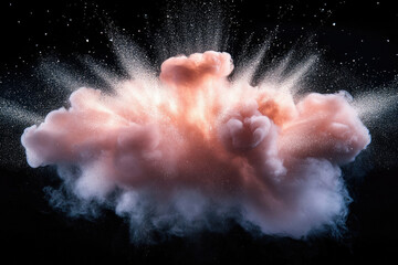 Aufkleber - A vibrant pink and white explosion of powder, creating a dynamic, ethereal cloud against a transparent background.