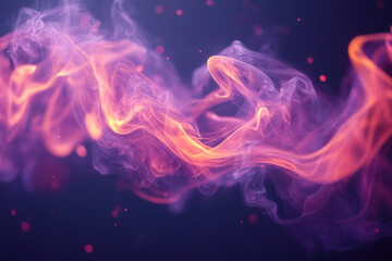 Poster - Abstract swirling smoke in vibrant pink and orange hues against a dark background, creating a mystical and ethereal atmosphere.