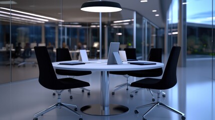 Poster - A group of people are sitting around a table in a conference room