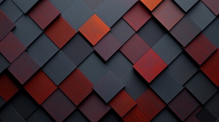 Poster - a black and red patterned background with a red square in the middle