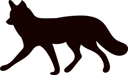 Wall Mural - fox walking silhouette on white background vector