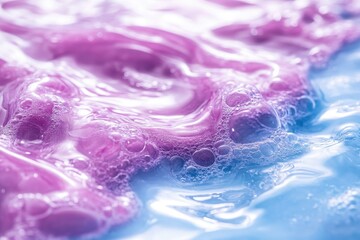 Poster - colorful bubbles swirl in shades of pink and blue in an abstract display of water textures and patte