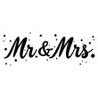 © Xenia_Stash - 'Mr & Mrs' hand-lettered in a casual, modern script with a black ink effect, accented with scattered dots.