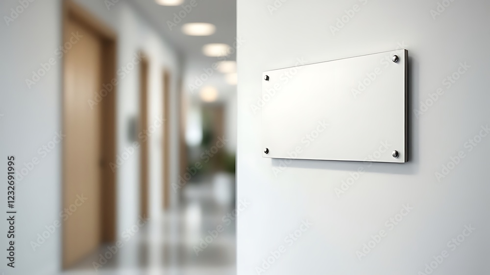 Name plate design mockup handing on door 3d render Door sign mock up