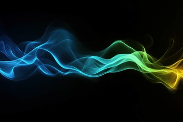 Poster - Flowing colorful waves create a dynamic visual effect in a dark background at twilight hours