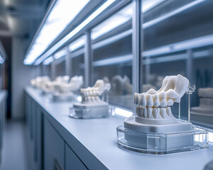 Poster - Futuristic dental implants displayed in modern clinic
