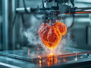 Poster - Artificial heart tissue being produced by advanced bioprinter