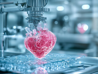 Poster - Artificial heart tissue being produced by advanced bioprinter