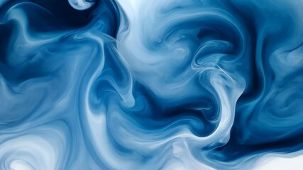 Poster - Colorful abstract swirl with shades of blue and white creating a dynamic flow, perfect for artistic backgrounds or designs