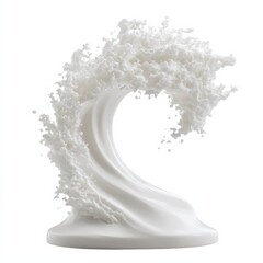 a beautiful white wave of milk or cream splashes isolated on a white background