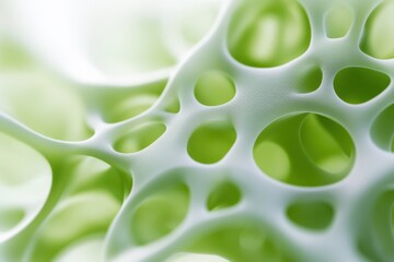 Abstract 3d illustration of a porous organic structure, close-up