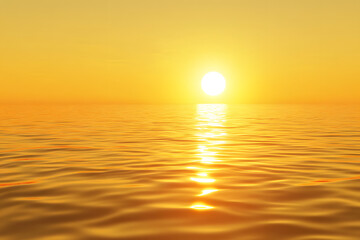 Wall Mural - serene sunrise on beach reflecting world sun day celebration