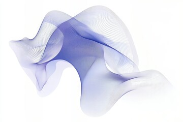Aufkleber - Abstract Flowing Waves in Soft Blue and White Tones