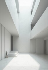 Aufkleber - White Room with Bright Light and Shadows