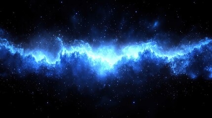 Wall Mural - Glowing blue nebula in space.