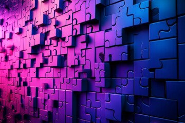 Aufkleber - Colorful Abstract Puzzle Background with Gradient and Shadows
