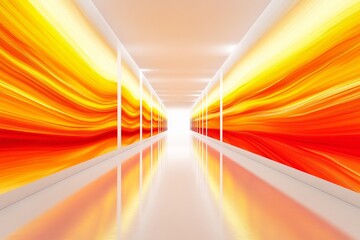 Aufkleber - Colorful Abstract Corridor with Bright Orange and Yellow Design