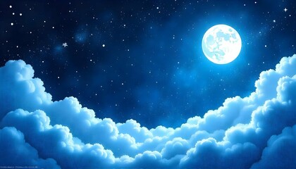 sky with moon and clouds