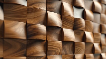 Poster - Abstract Wooden Wall Paneling Design