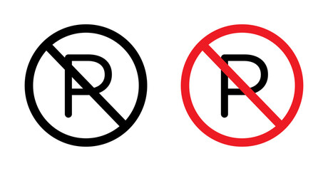 No parking sign set. vector illustration