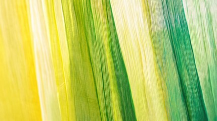 Poster - Sheer Fabric Draped in Yellow and Green Hues