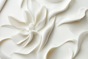 Poster - Elegant White Floral Design in Creamy Texture for Artistic Inspiration