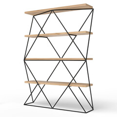 Canvas Print - Loft style shelving unit made of metal and wooden shelves for accessories