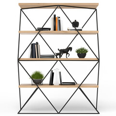 Canvas Print - Loft style shelving unit made of metal and wooden shelves for accessories