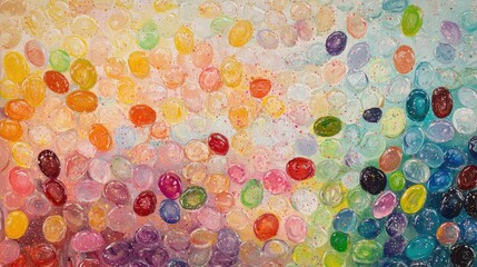 Aufkleber - Colorful Abstract Oval Shaped Painting With Glitter