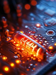 Poster - Illuminated Circuitry: Microcosm of Technological Innovation