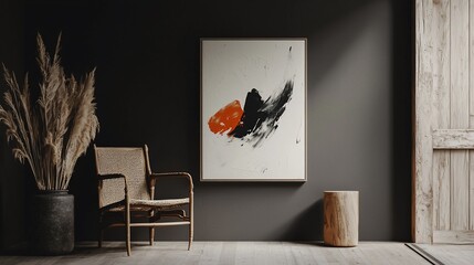 Poster - Abstract Artwork Decorates Minimalist Room Setting