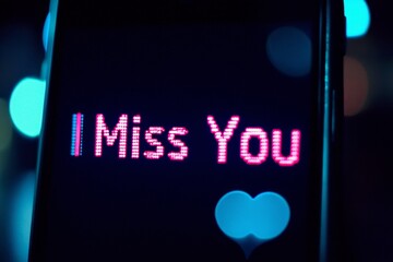Poster - Neon Text Displaying Emotional Message with Colorful Bokeh Background