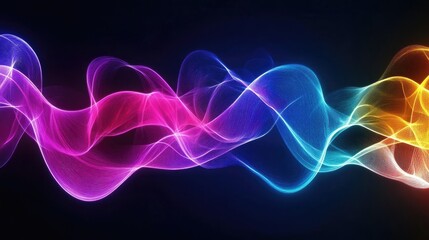 Aufkleber - Abstract Colorful Waveform Digital Art Design