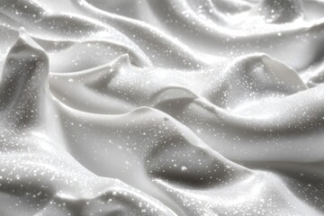 Poster - Shimmering White Fabric with Glossy Texture and Sparkling Detail