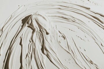 Poster - Smooth Creamy Texture of Freshly Mixed White Paint on Canvas Surface