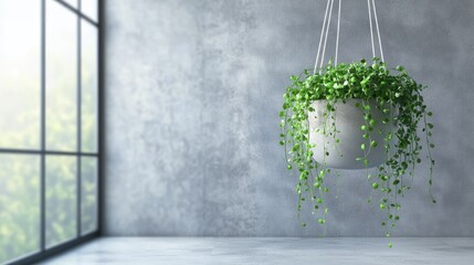 Poster - Hanging Plant in Minimalist Room Decor