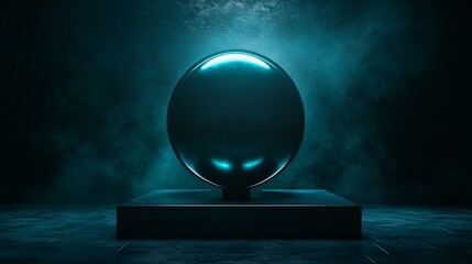 Poster - Dark Obsidian Egg Rests On A Pedestal