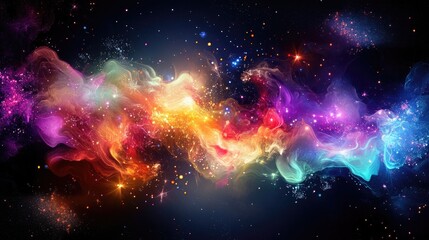 Poster - Cosmic Nebula Vibrant Colors Swirling Starscape