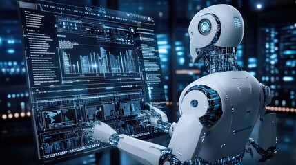 Poster - Advanced Robot Analyzing Data on a Large Screen