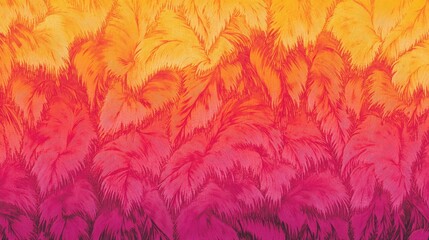 Aufkleber - Abstract Gradient Pattern Of Warm Hues Feathers