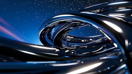chrome swirl nebula background, digital art